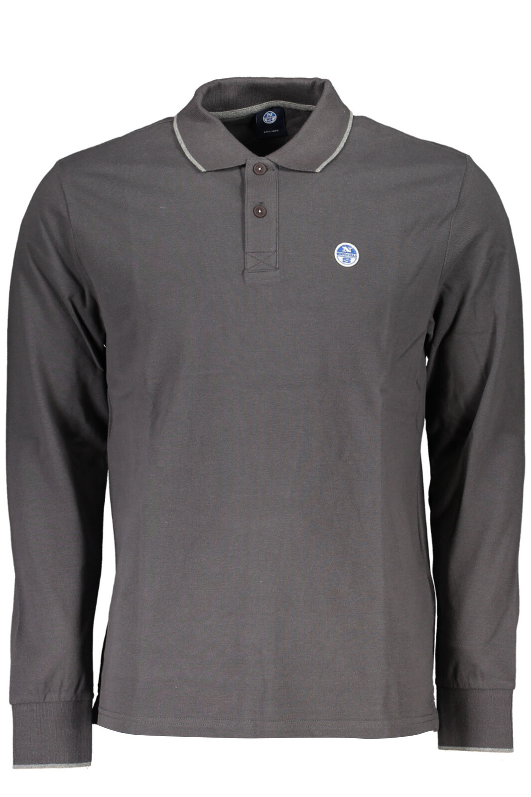 NORTH SAILS MEN'S LONG SLEEVED POLO SHIRT GRAY