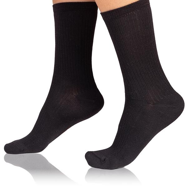 Bellinda 
FANCY RIB MODAL SOCKS - Women's Modal Socks - Black