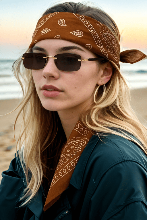 78581 Dewberry Ethnic Patterned Bandana-COFFEE