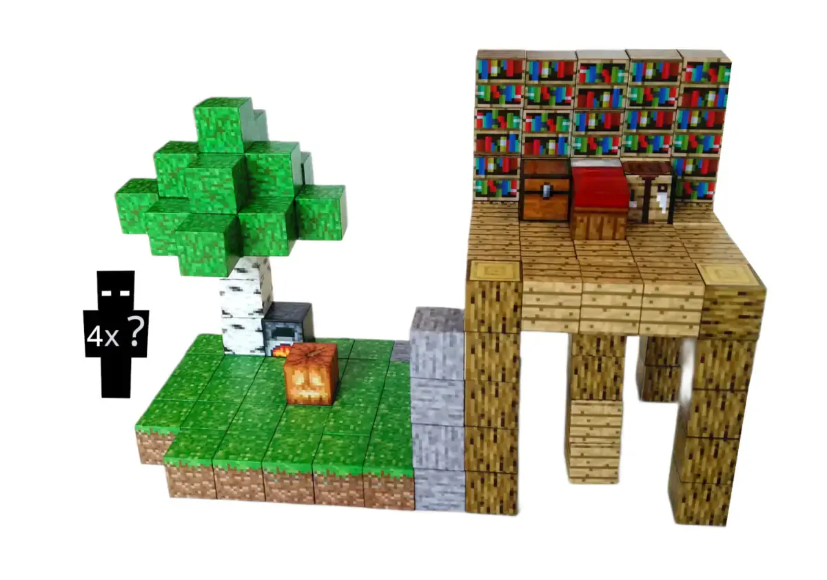 Toybit Magnetická stavebnice Minecraft Knihovna a magický strom MSTB2098