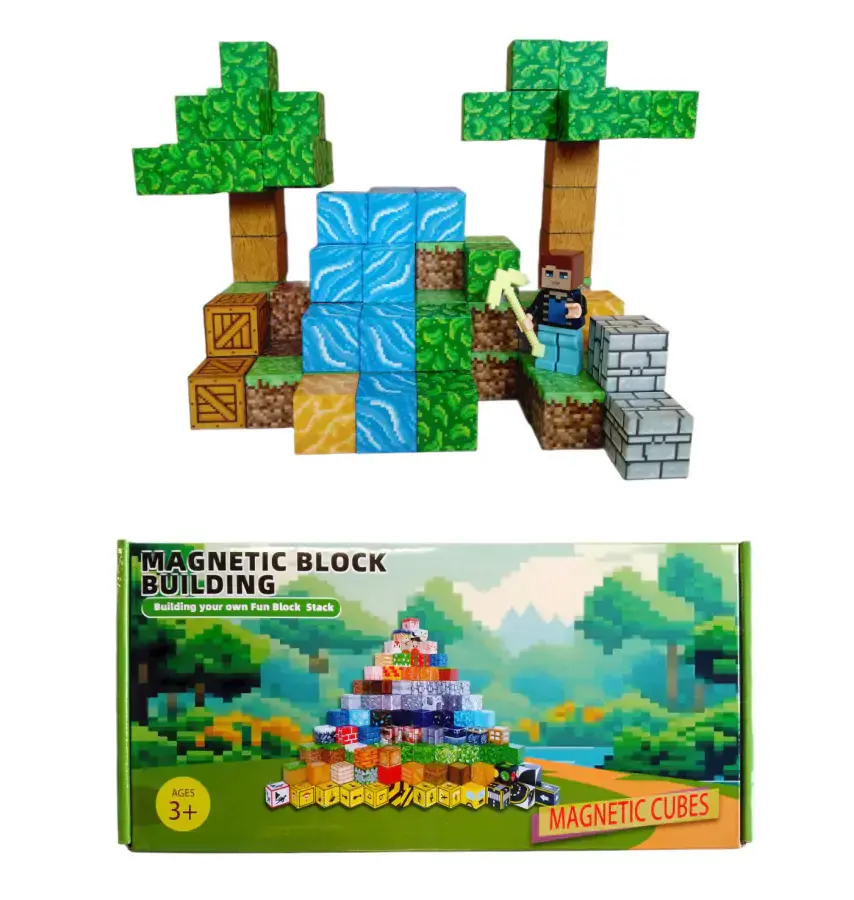 Toybit Magnetická stavebnice Minecraft Stromy a vodopád MSTB2100