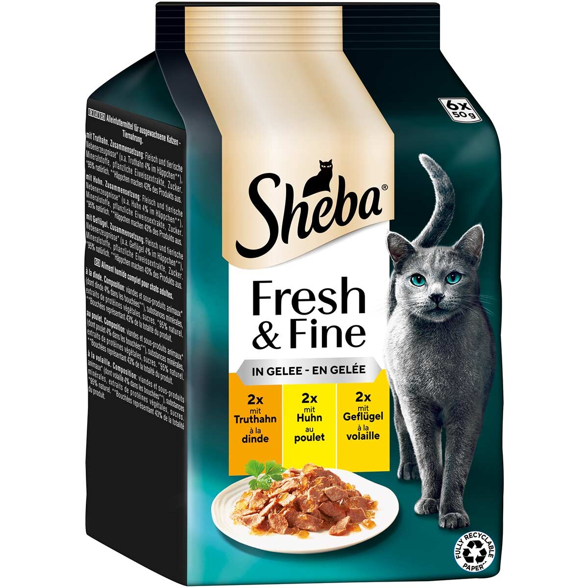 Sheba Fresh & Fine želé krůta, kuře & drůbež 6x50 g
