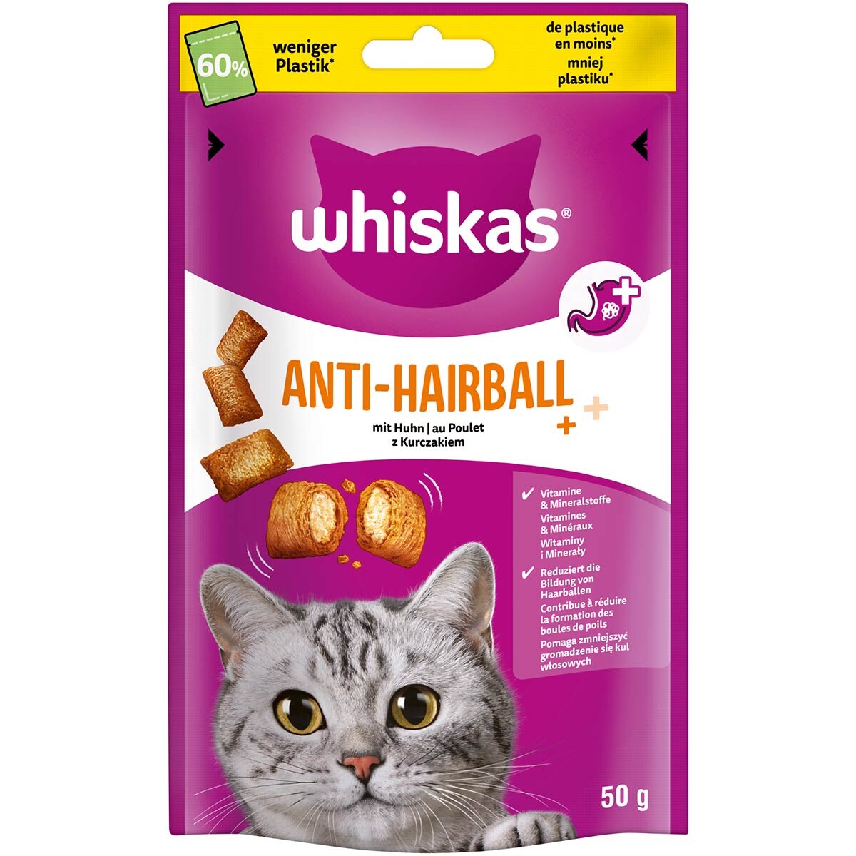 Whiskas Anti-Hairball kuře 3x50 g