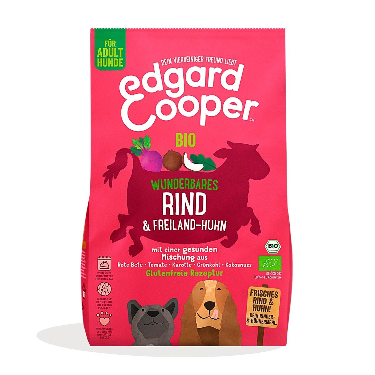 Edgard & Cooper adult bio hovězí & kuře z volného chovu 700 g