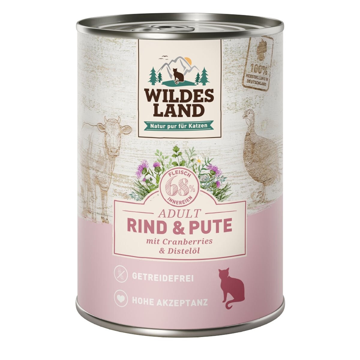 Wildes Land hovězí a krůtí s brusinkami 6x400 g