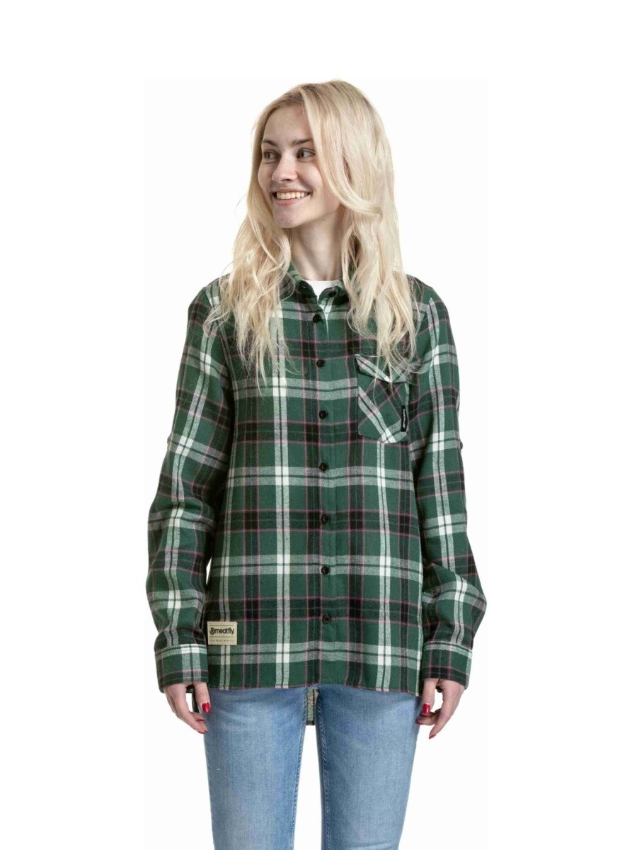 Dámská košile meatfly courtney tmavě zelená xs