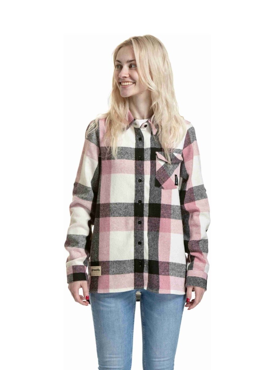 Dámská košile meatfly dora premium růžová/hnědá xs