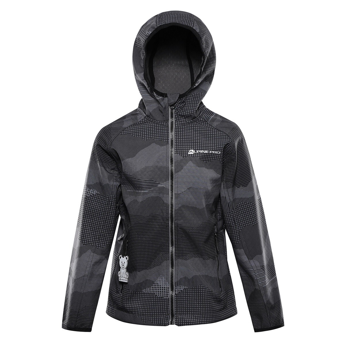 Dětská softshellová bunda s membránou alpine pro ezoro černá 104-110