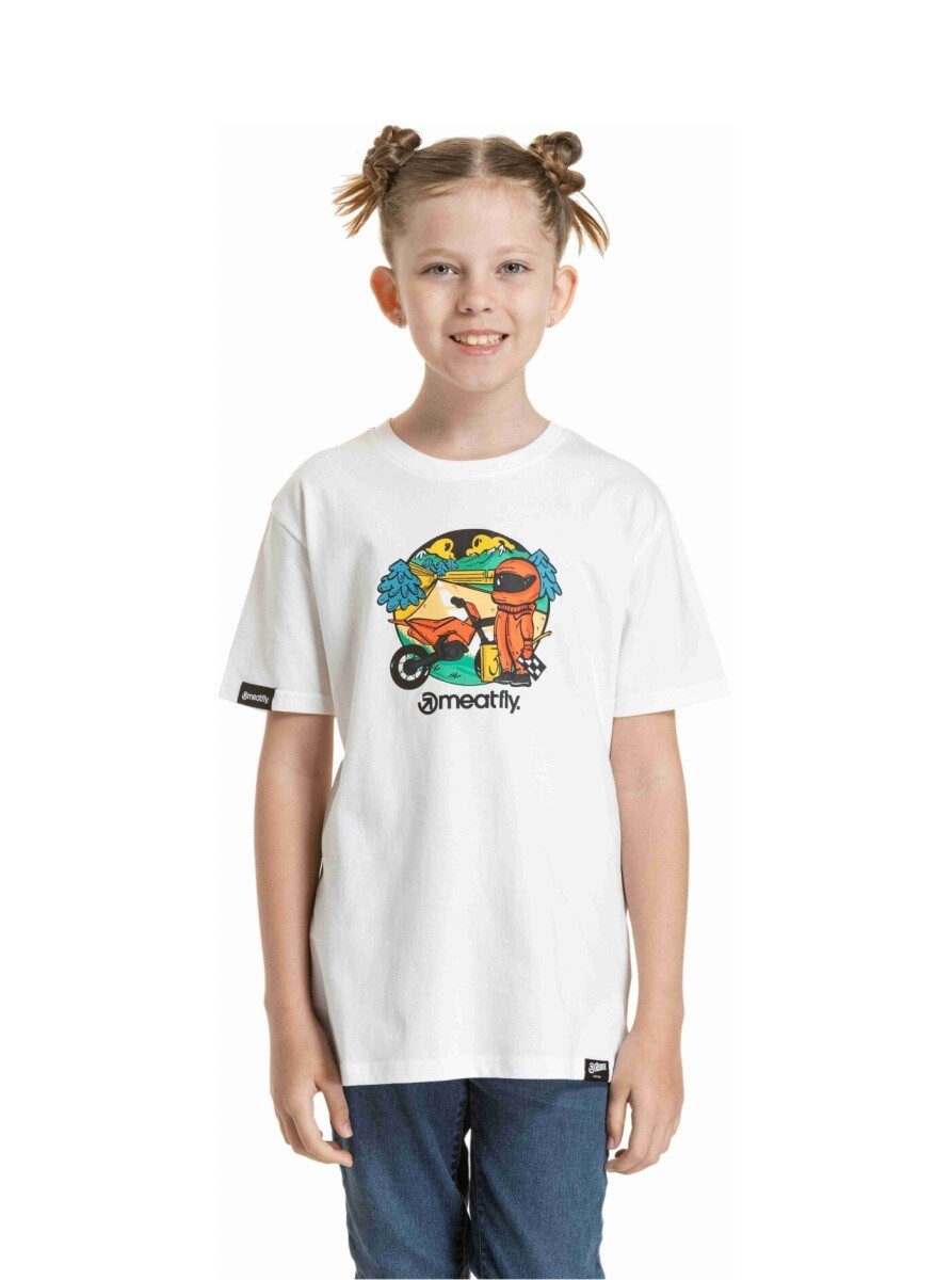Dětské tričko meatfly moto bílá 134