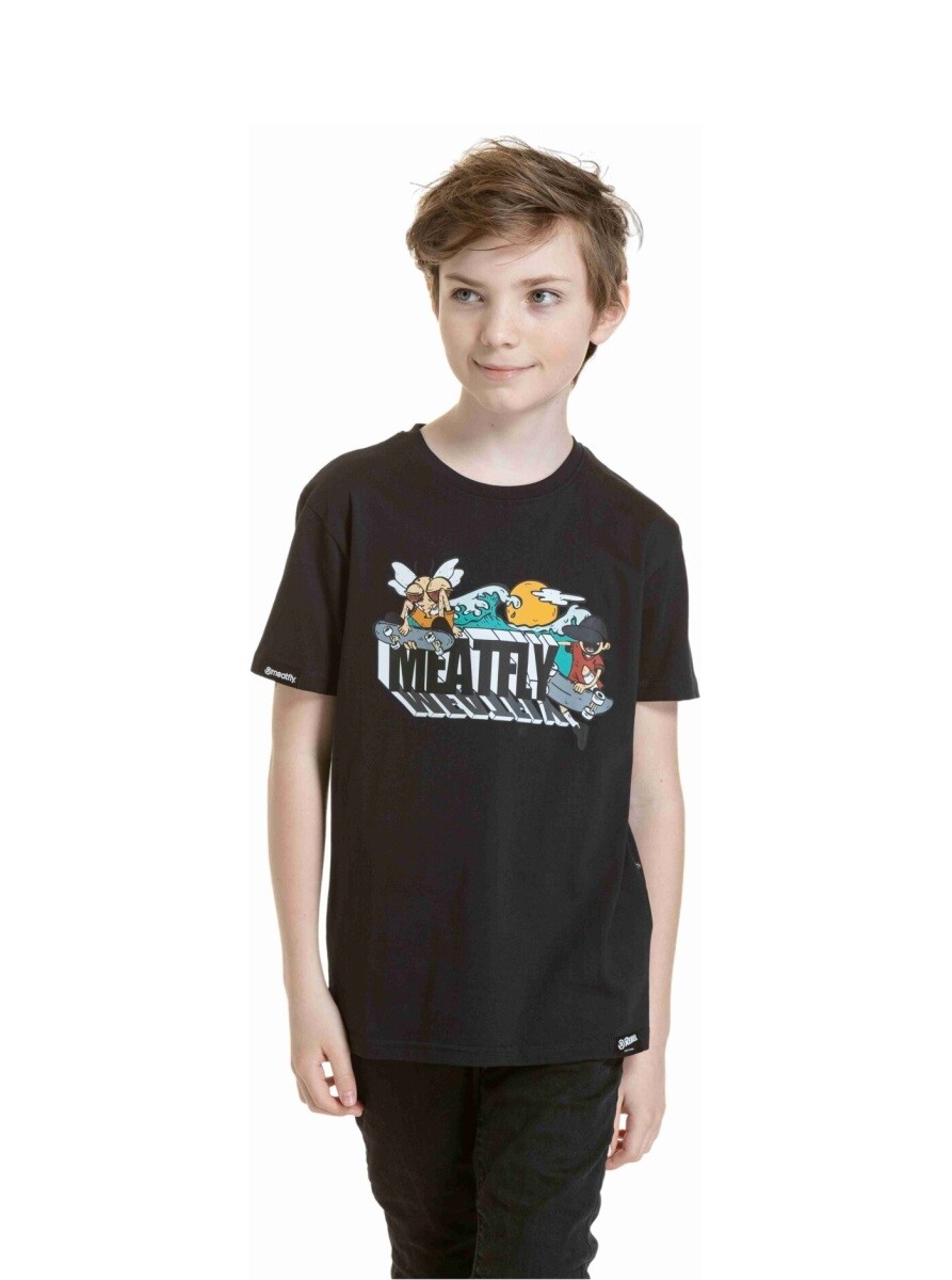 Dětské tričko meatfly skejters černá 134