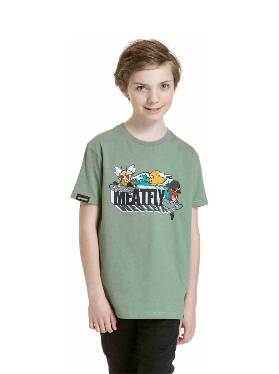 Dětské tričko meatfly skejters olivová 134