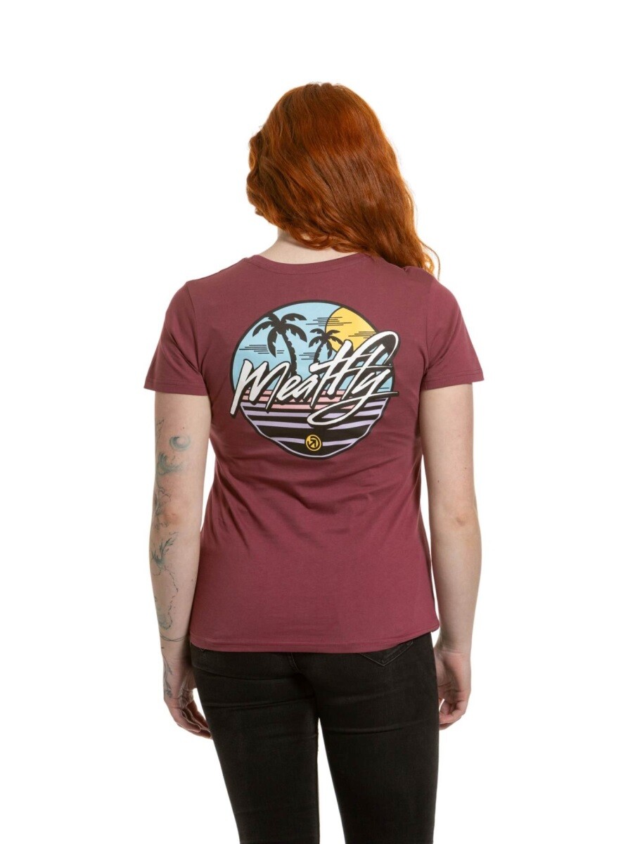 Dámské tričko meatfly shori vínová xs