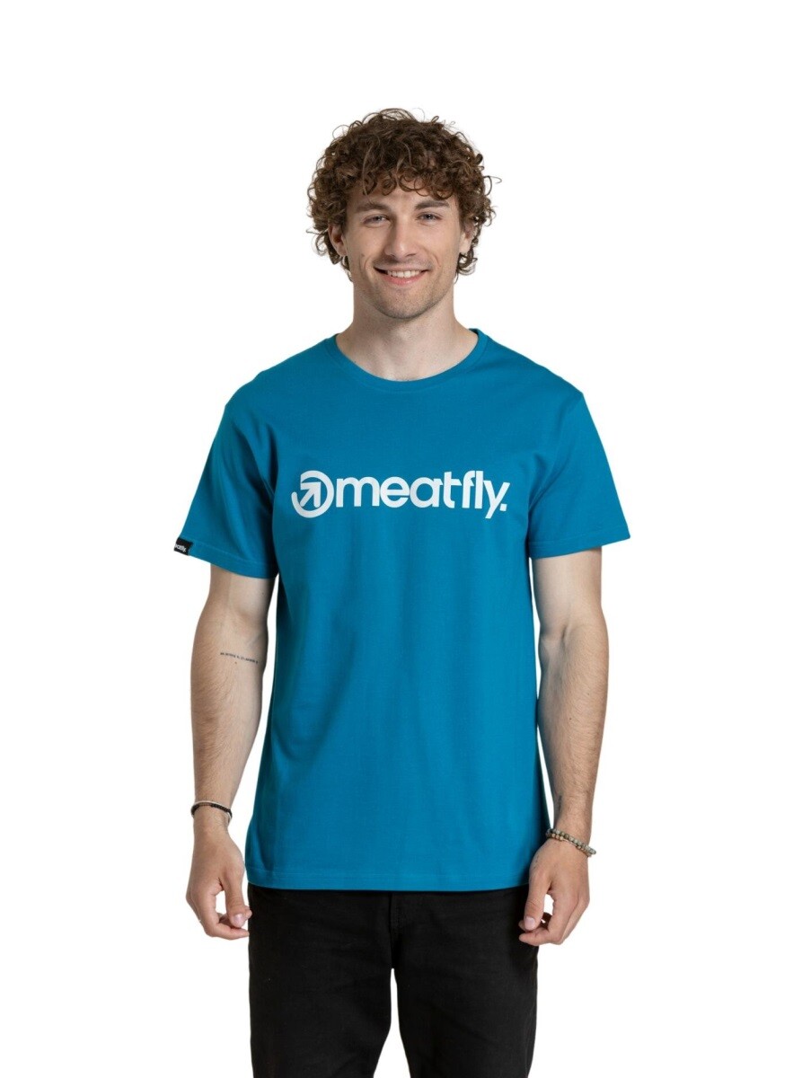 Pánské tričko meatfly mf logo modrá s