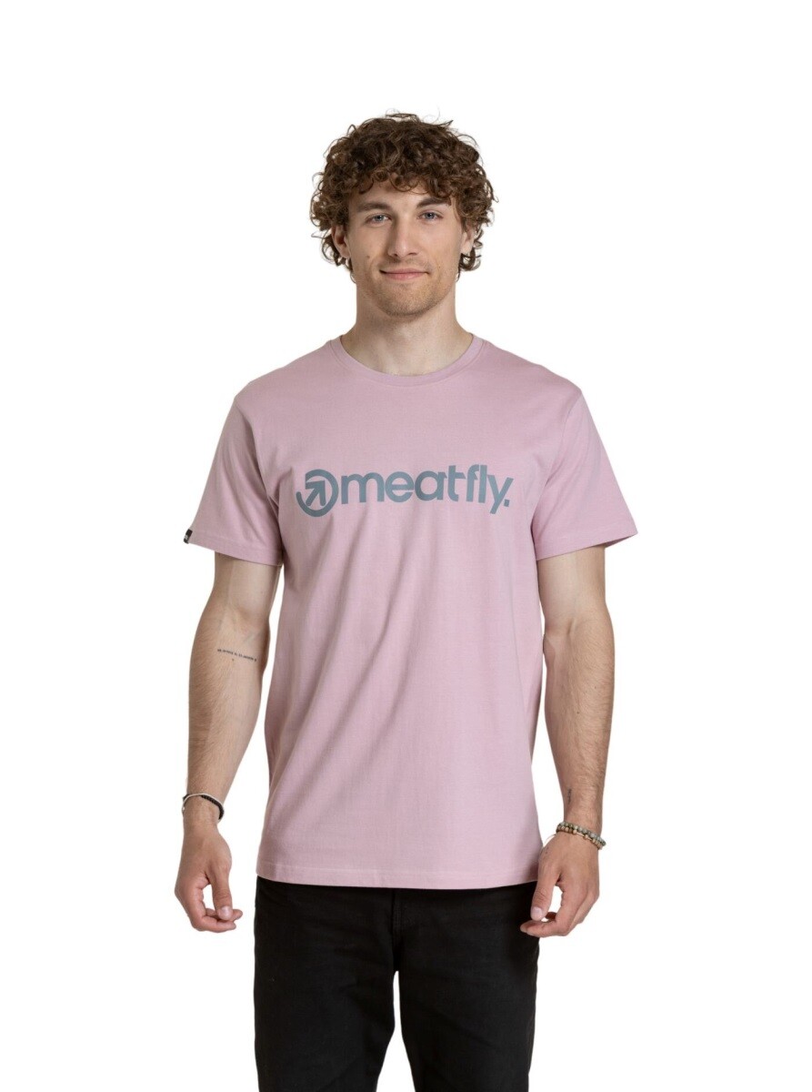 Pánské tričko meatfly mf logo růžová s
