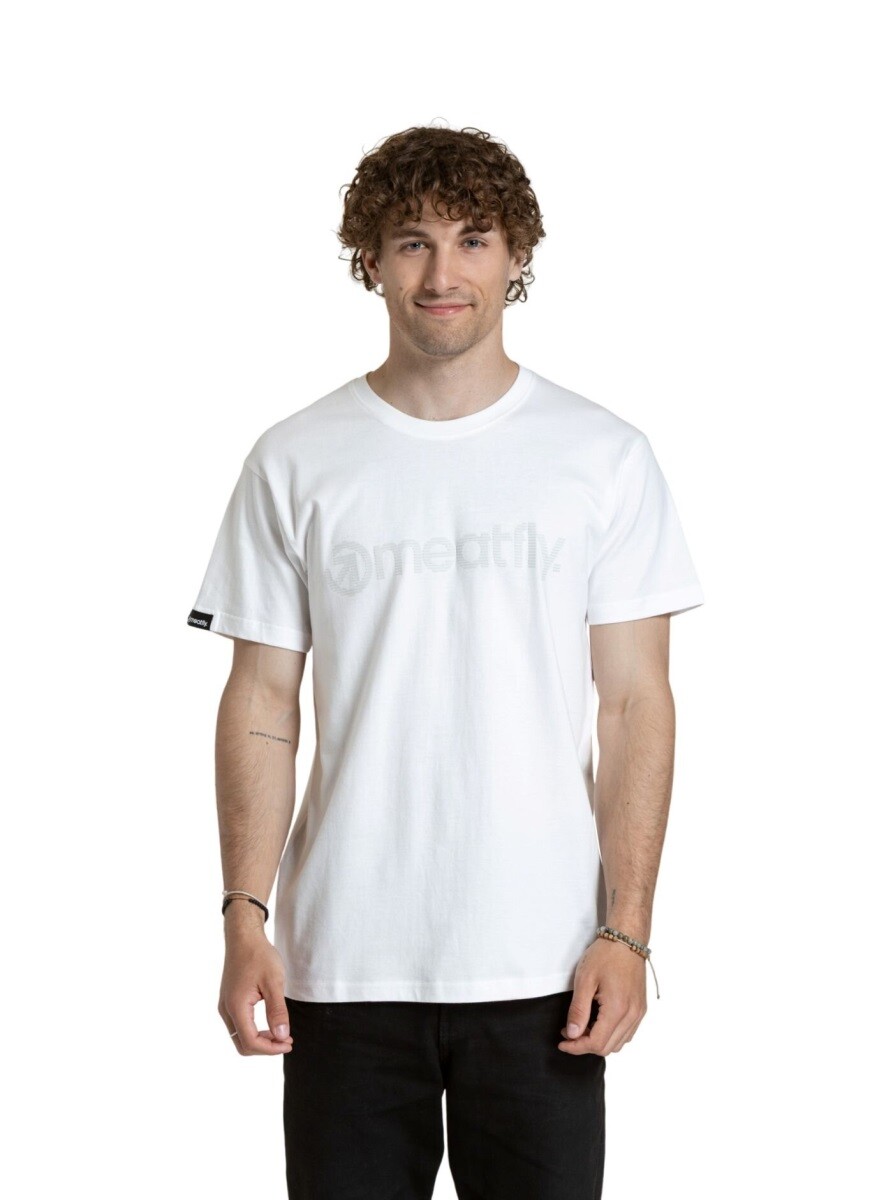 Pánské tričko meatfly striped logo bílá s