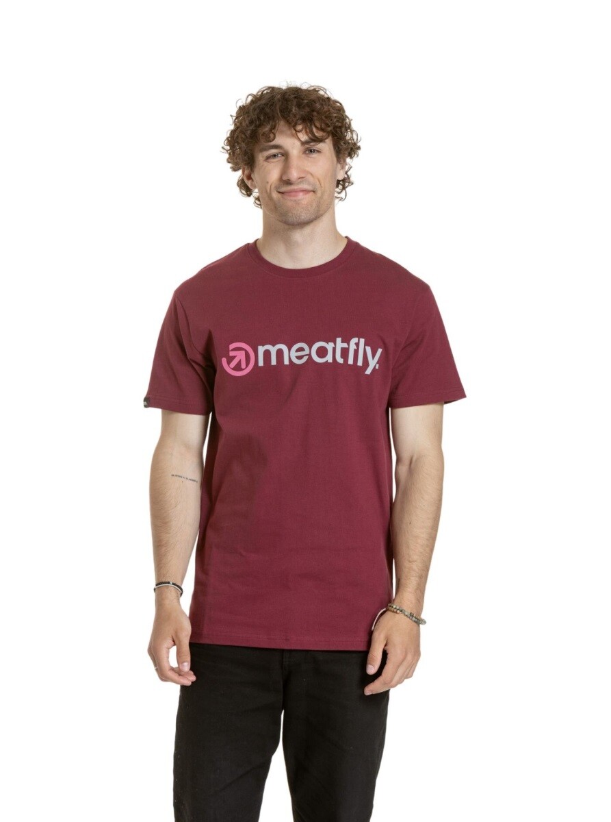 Pánské tričko meatfly joe vínová s