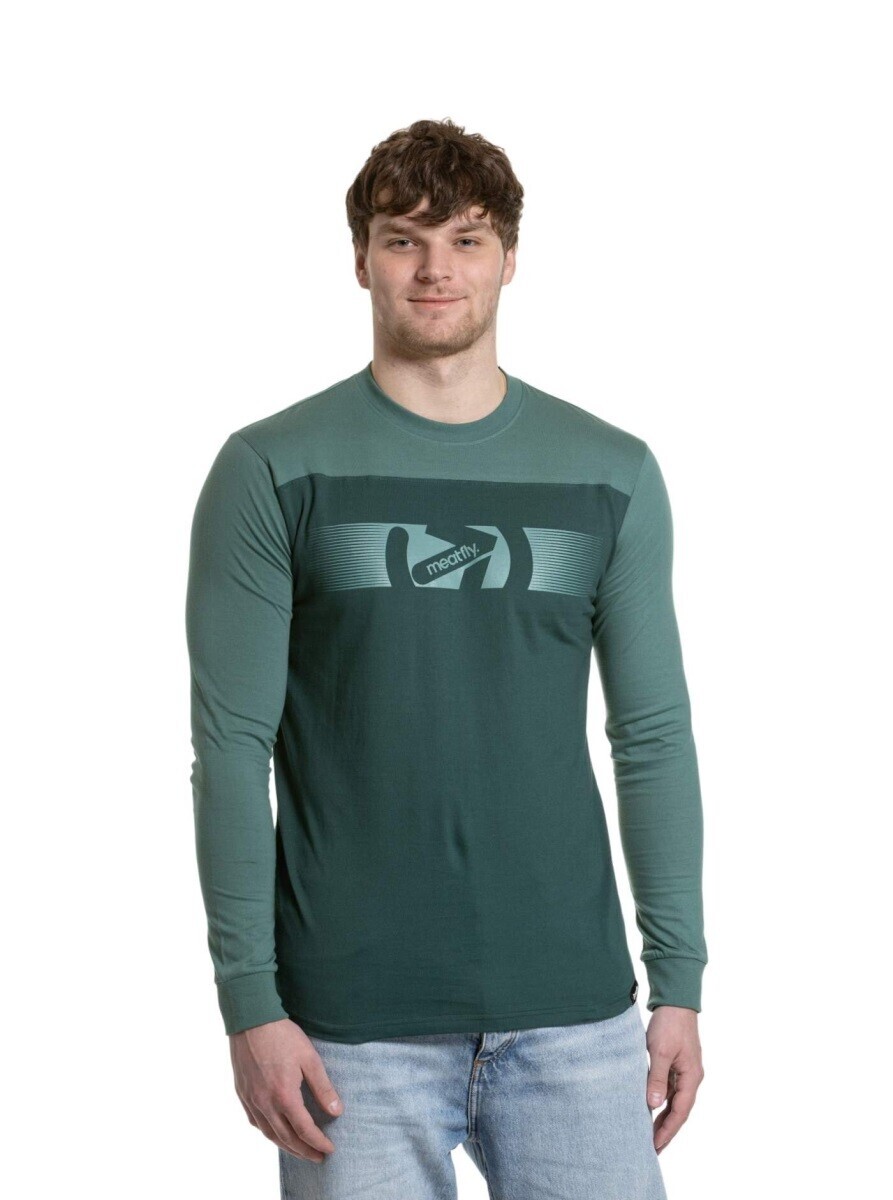 Pánské tričko s dlouhým rukávem meatfly judgement zelená s