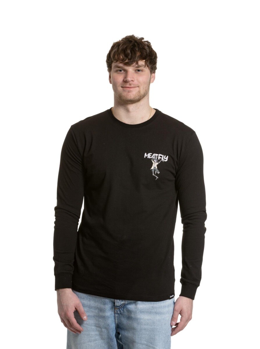 Pánské tričko s dlouhým rukávem meatfly julien černá s