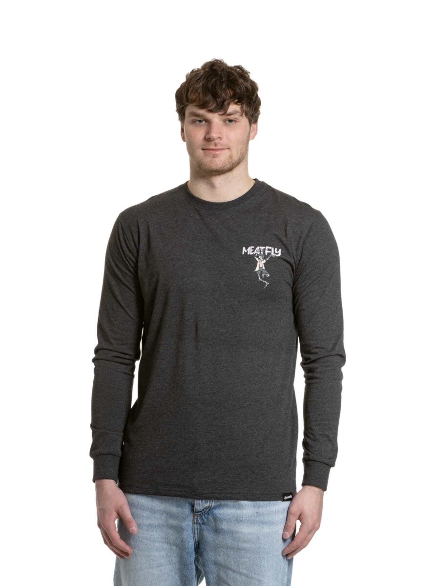 Pánské tričko s dlouhým rukávem meatfly julien šedá s
