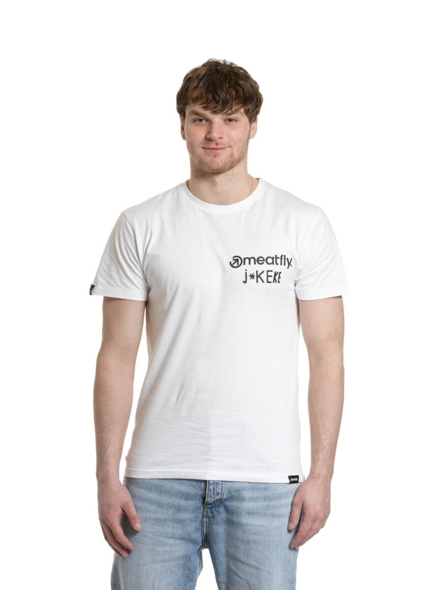 Pánské tričko meatfly keke moto bílá s