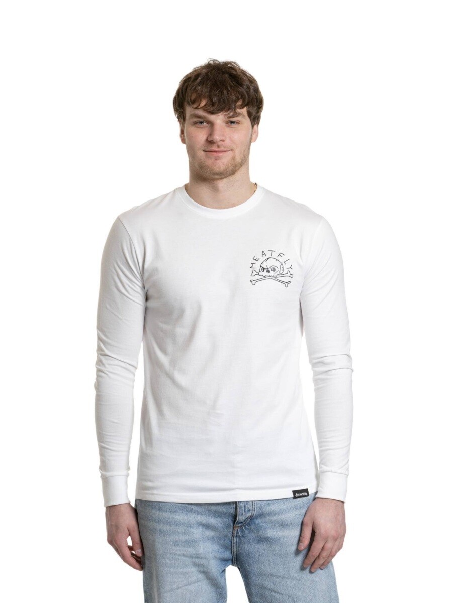 Pánské tričko s dlouhým rukávem meatfly judgement 30 bílá s