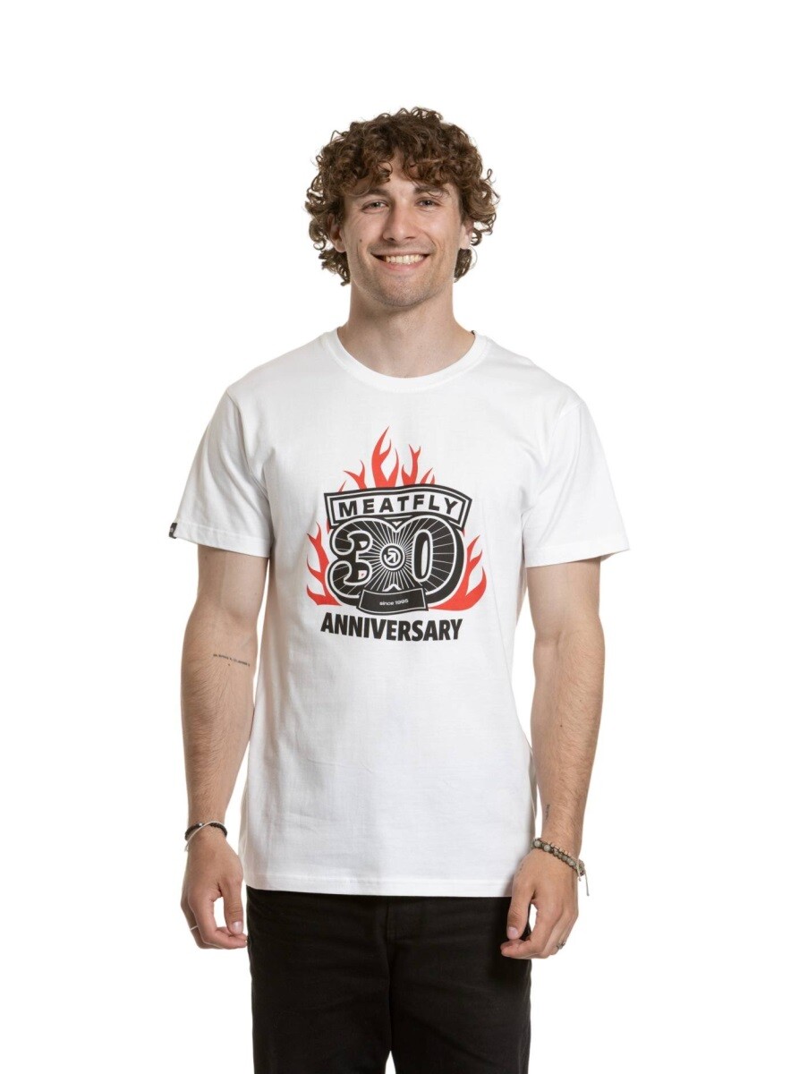 Pánské tričko meatfly flame bílá s