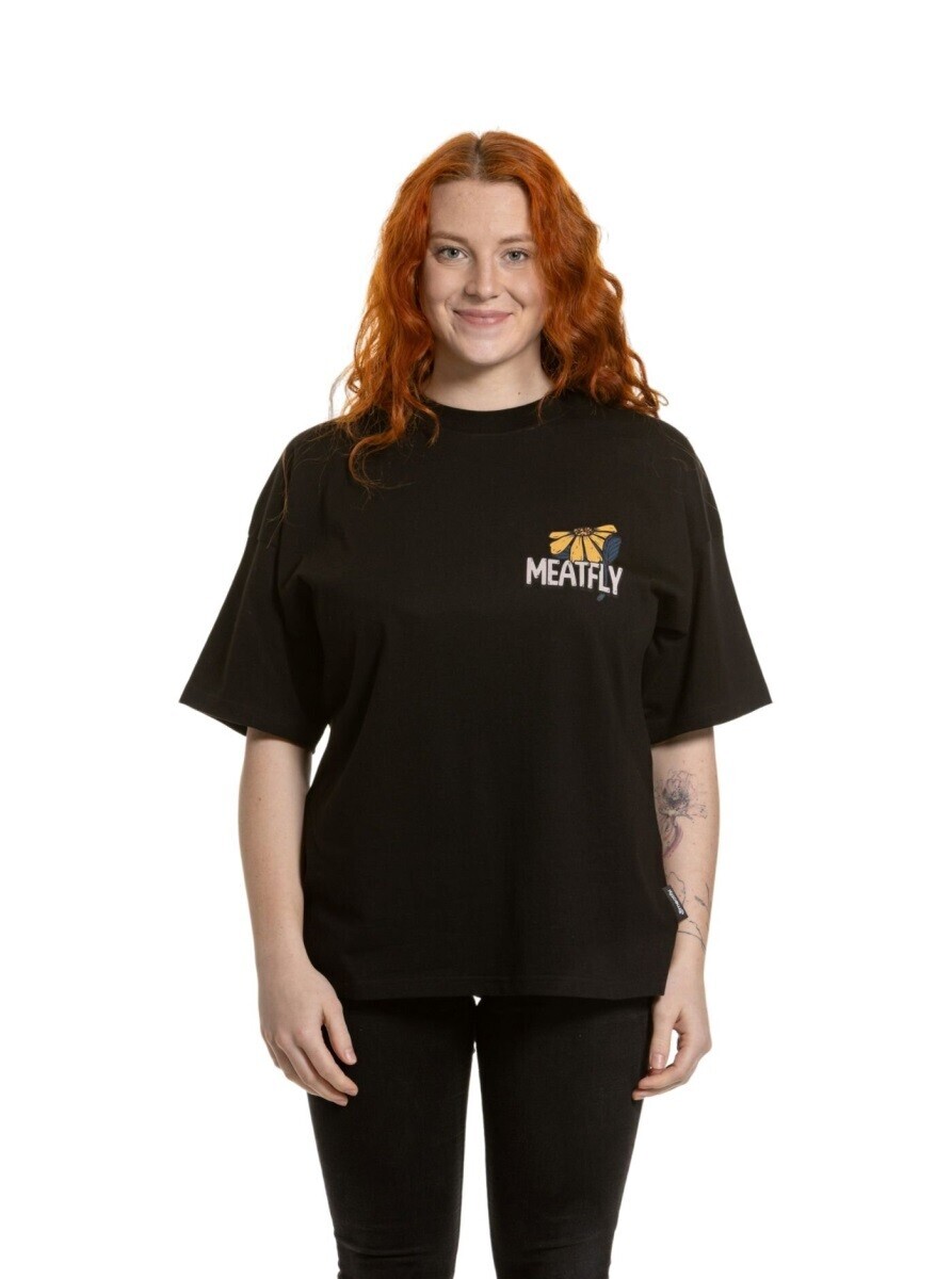 Dámské tričko meatfly vexey černá/květiny s