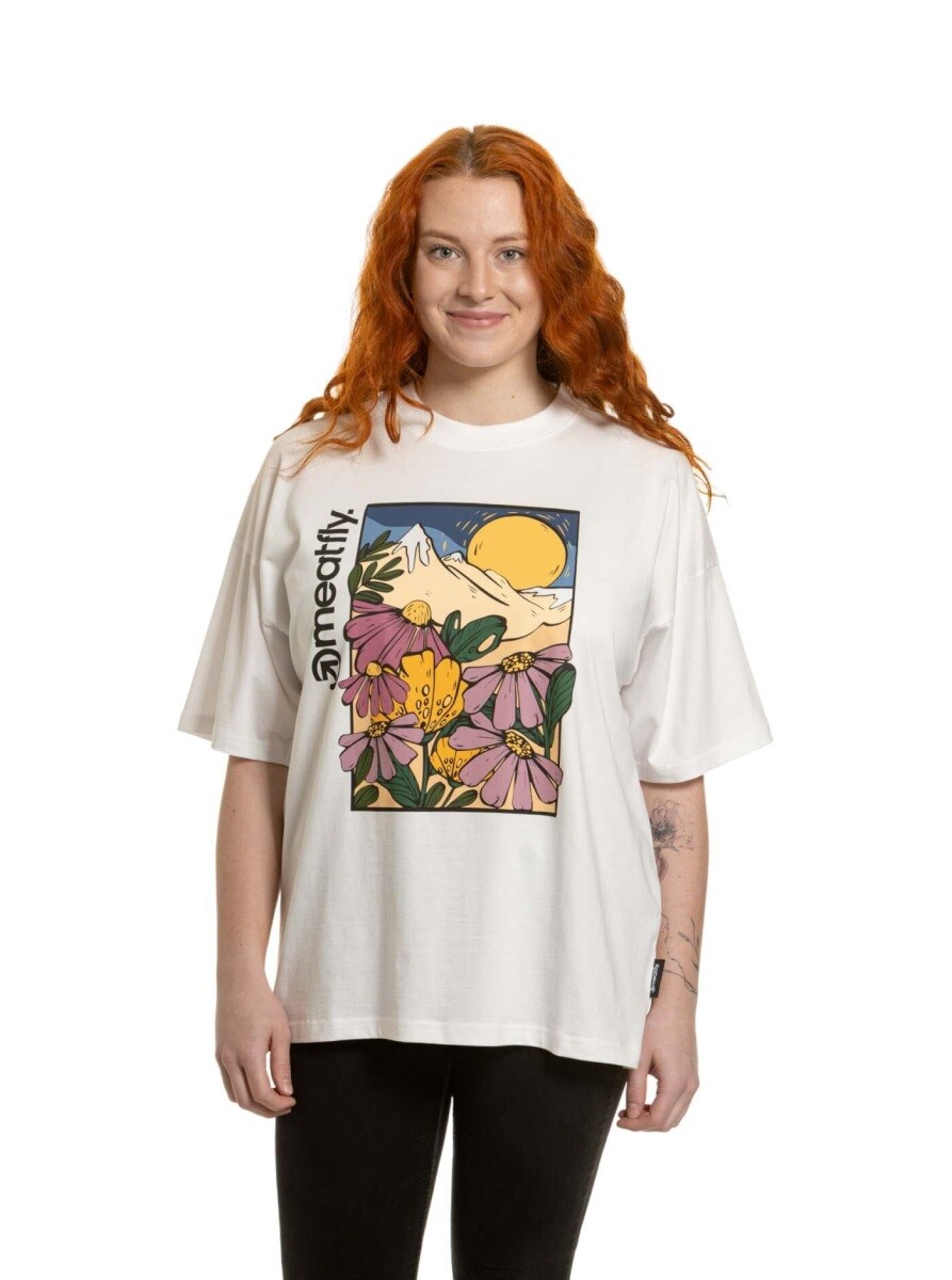 Dámské tričko meatfly vexey bílá/květiny xs