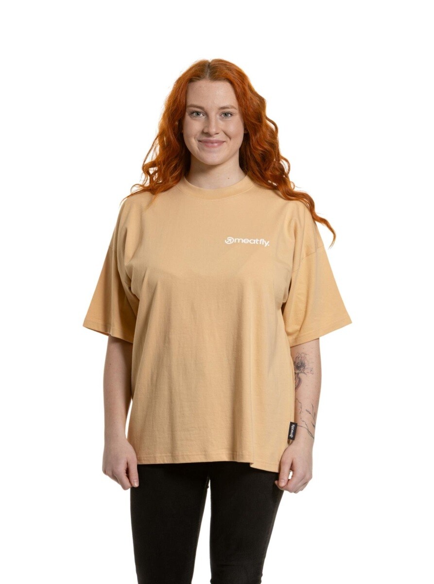 Dámské tričko meatfly vexey béžová/bílá xs
