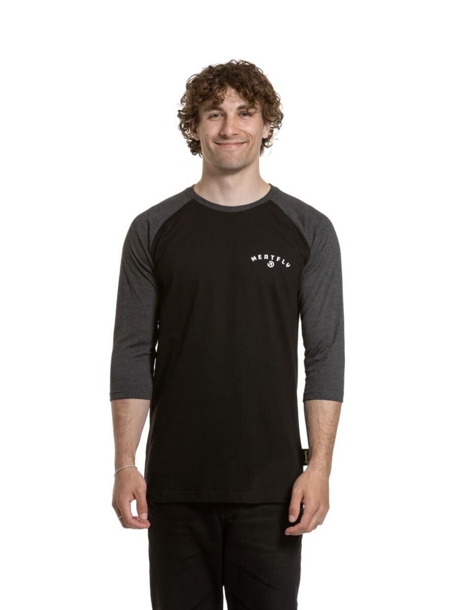 Pánské tričko s dlouhým rukávem meatfly kennedy raglan černá s