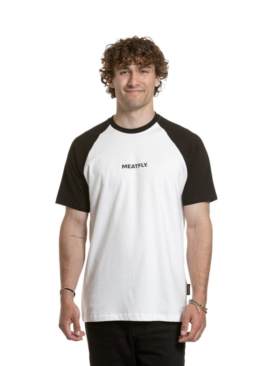 Pánské tričko meatfly ozzy raglan bílá/černá s