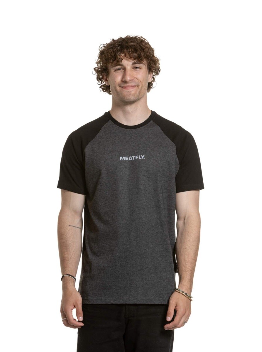 Pánské tričko meatfly ozzy raglan šedá/černá s
