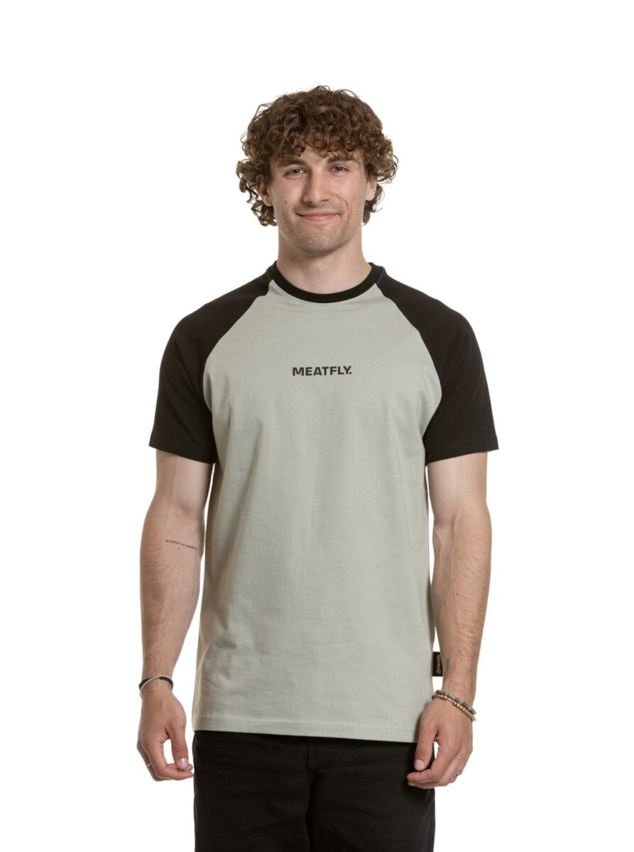 Pánské tričko meatfly ozzy raglan zelená/černá s
