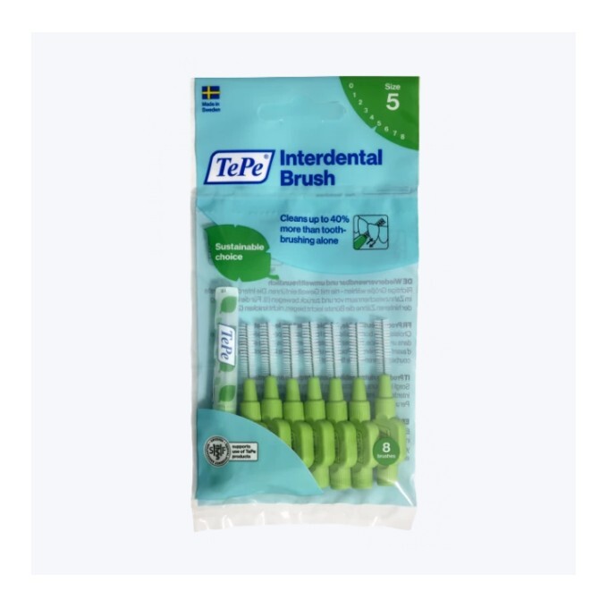 TePe Original mezizubní kartáčky z bioplastu 0,8 mm, zelené 8 ks