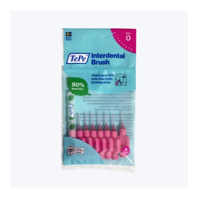 TePe Original mezizubní kartáčky z bioplastu 0,4 mm růžové 8 ks