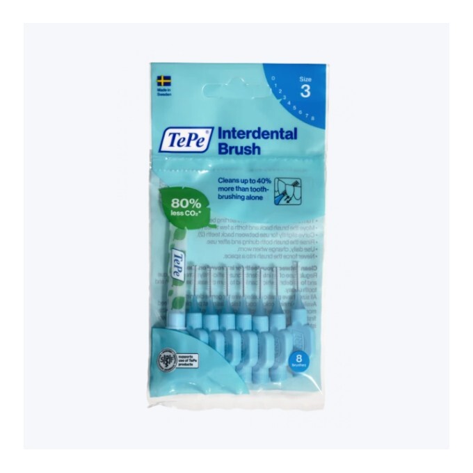 TePe Original mezizubní kartáčky z bioplastu 0,6 mm, modré 8 ks