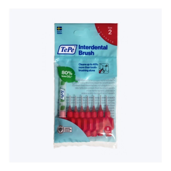 TePe Original mezizubní kartáčky z bioplastu 0,5 mm, červené 8 ks