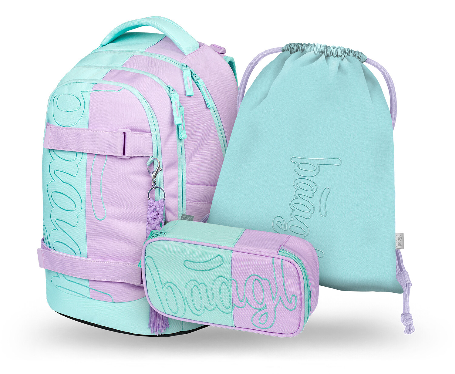 Baagl Školní set 3 kusů Skate Max Sweet: batoh, penál, sáček - 31 L
