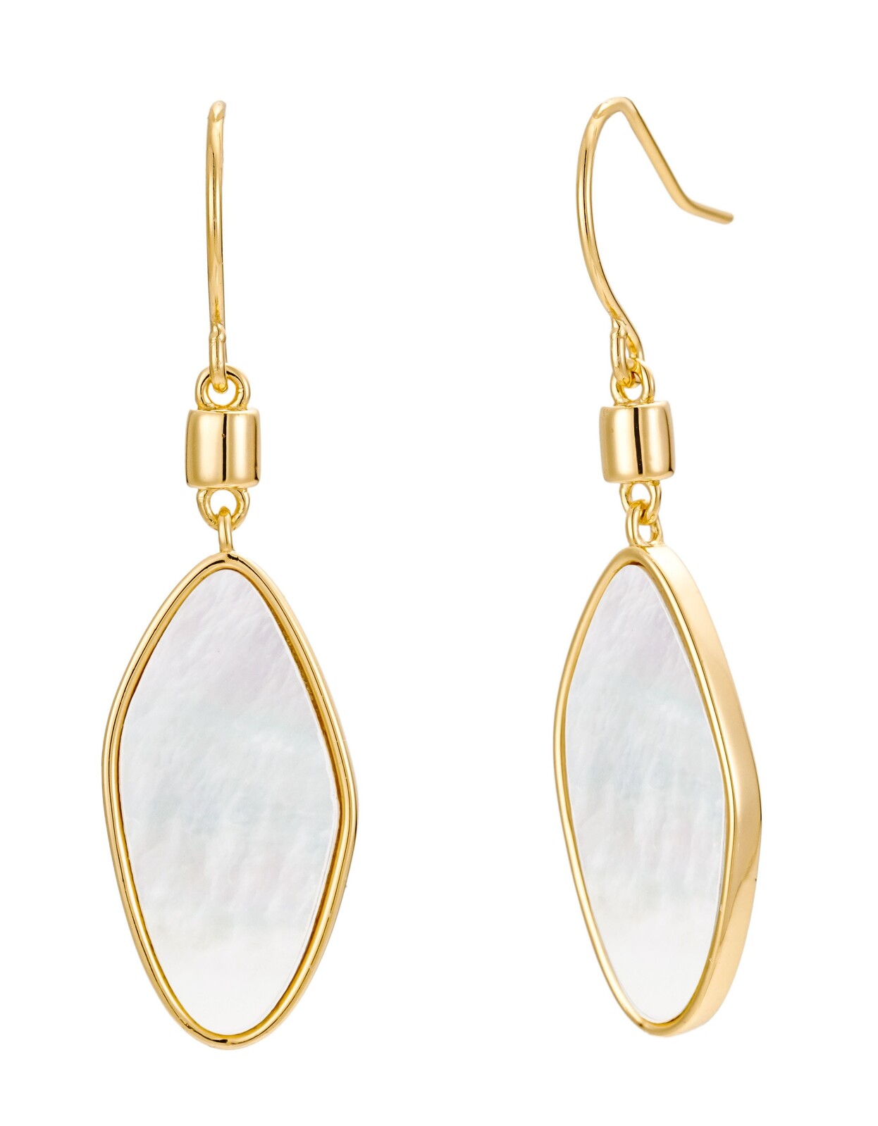 Elenys pozlacené náušnice Luna s prémiovou perletí 18K žluté zlato