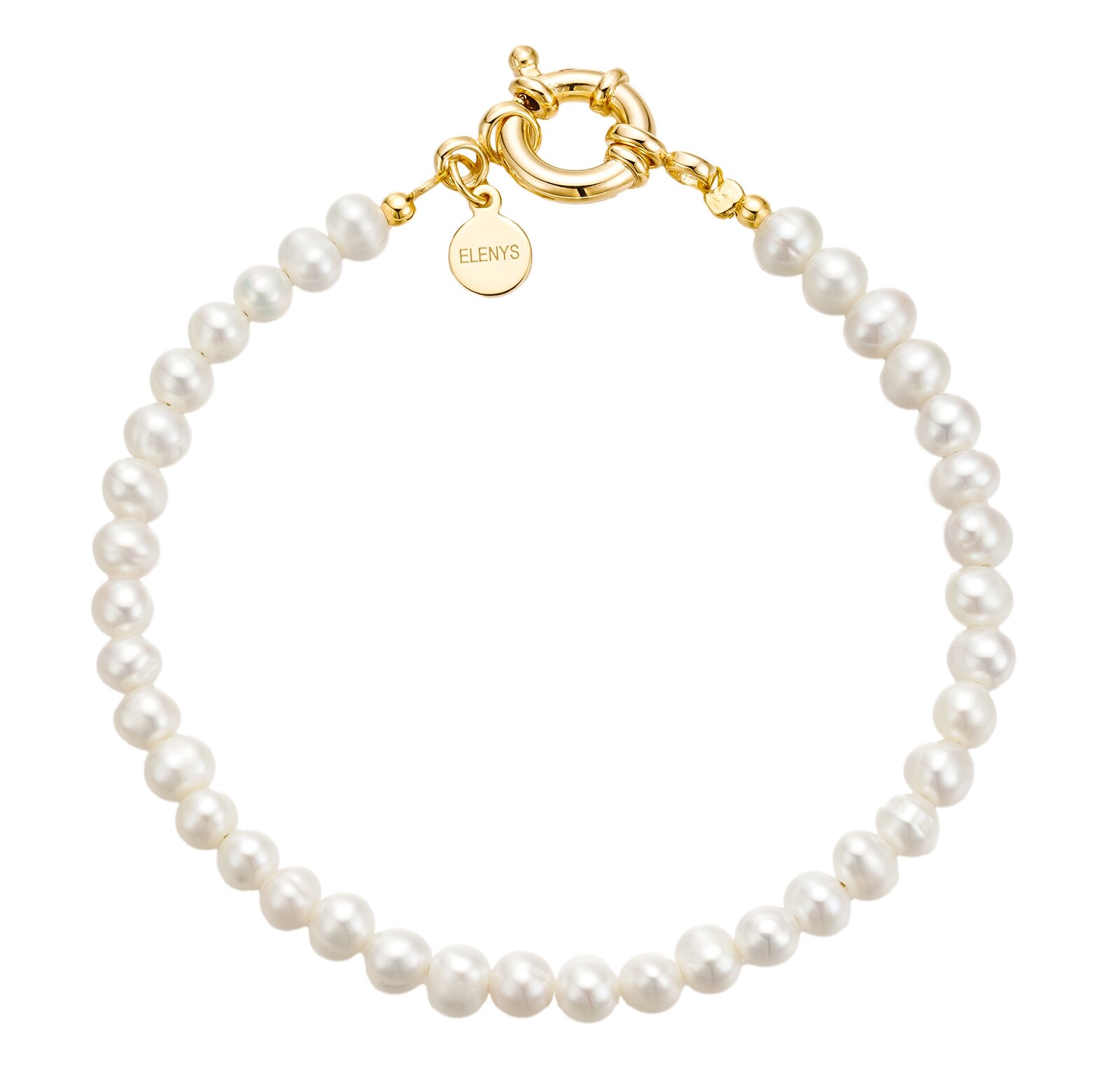 Elenys pozlacený perlový náramek Clara 17 cm 18K žluté zlato Perla 5A