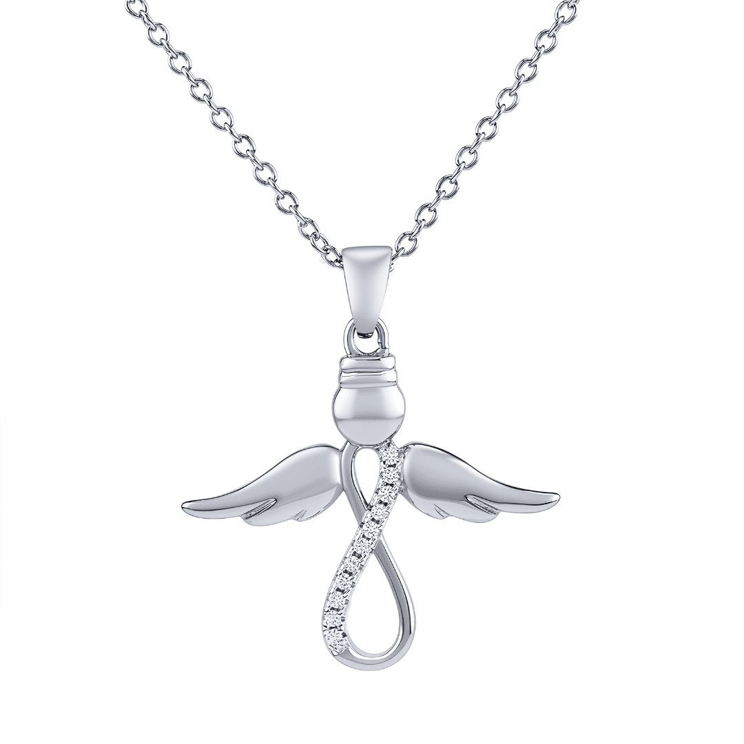 Elenys stříbrný rhodiovaný náhrdelník Anděl strážný