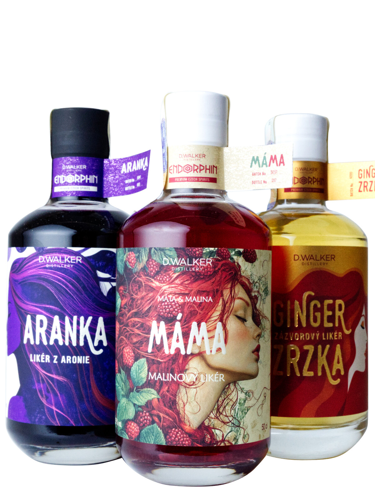 Endorphin gin 3x Endorphin likéry (Zrzka, Aranka, Máma)