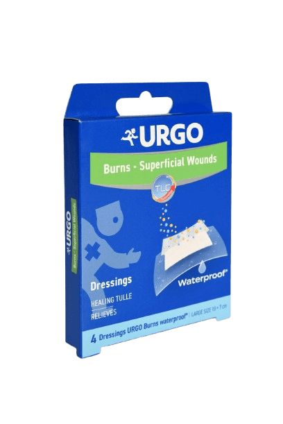 URGO BURNS Voděodolné náplasti na popál.10x7cm 4 ks