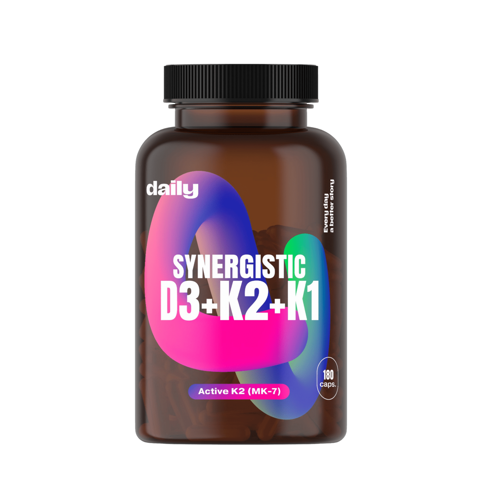 DAILY Synergistic D3 + K2 + K1 180 kapslí