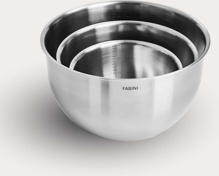 Nerezové mísy v sadě 3 ks ve stříbrné barvě ø 24 cm Lucca 3.0 – FABINI