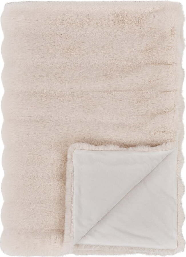 Krémová deka z umělé kožešiny 130x180 cm Galena – House Nordic