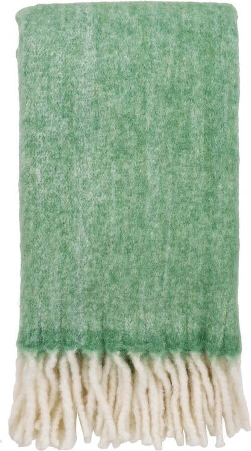 Zelená deka s příměsí vlny 130x170 cm Carmel – House Nordic