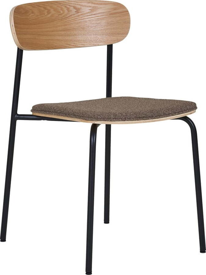 Černá/hnědá stohovatelná jídelní židle v dekoru jasanu Estepona – House Nordic