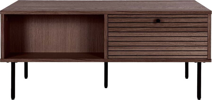 Tmavě hnědý konferenční stolek v dekoru dubu 50x100 cm Kyoto – House Nordic