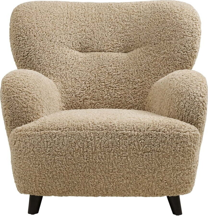 Světle hnědé křeslo z textilie bouclé Lunaro – House Nordic